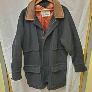 London Fog Mens Barn Coat Black Brown Quilted 48